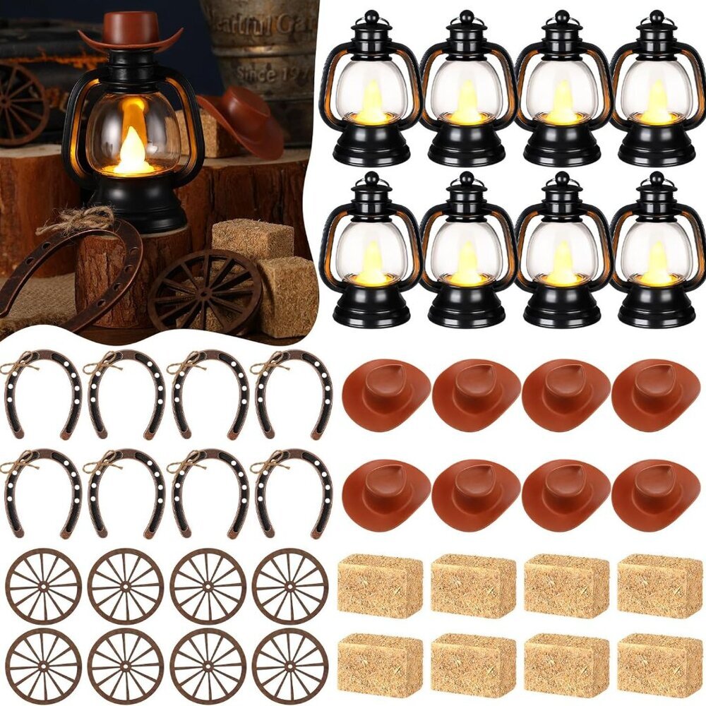 60 Pcs Cowboy Theme Party Decoration Western Party Decor Rodeo Table Centerpiece